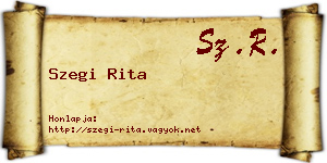 Szegi Rita névjegykártya