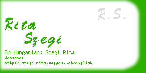 rita szegi business card